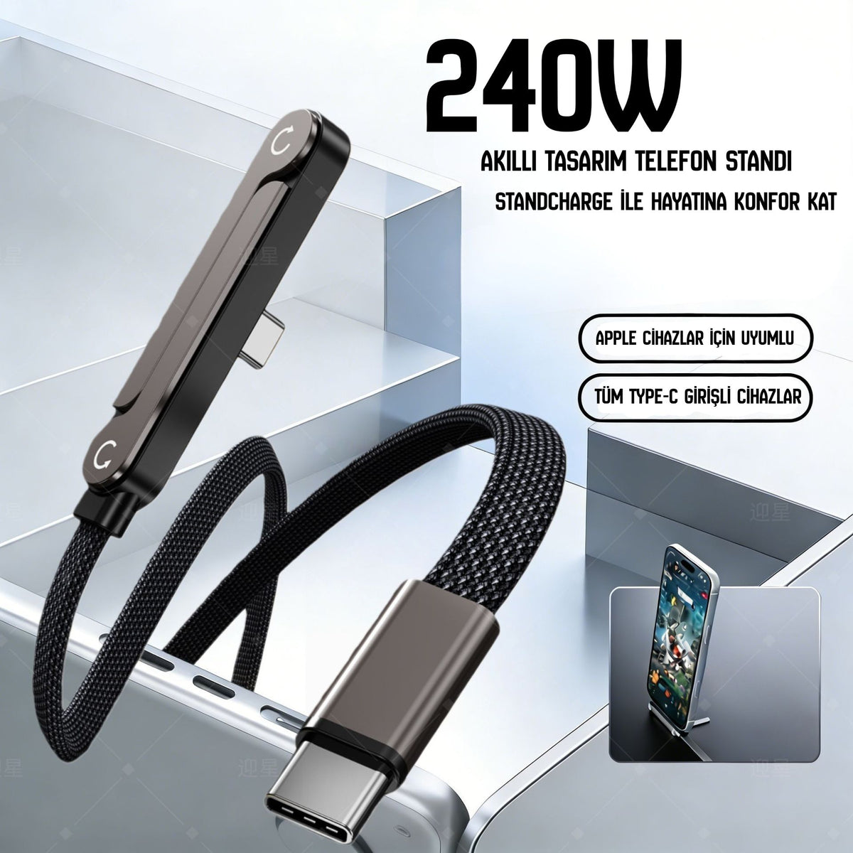 MAVRIN StandCharge 240w Akıllı Şarj Kablosu