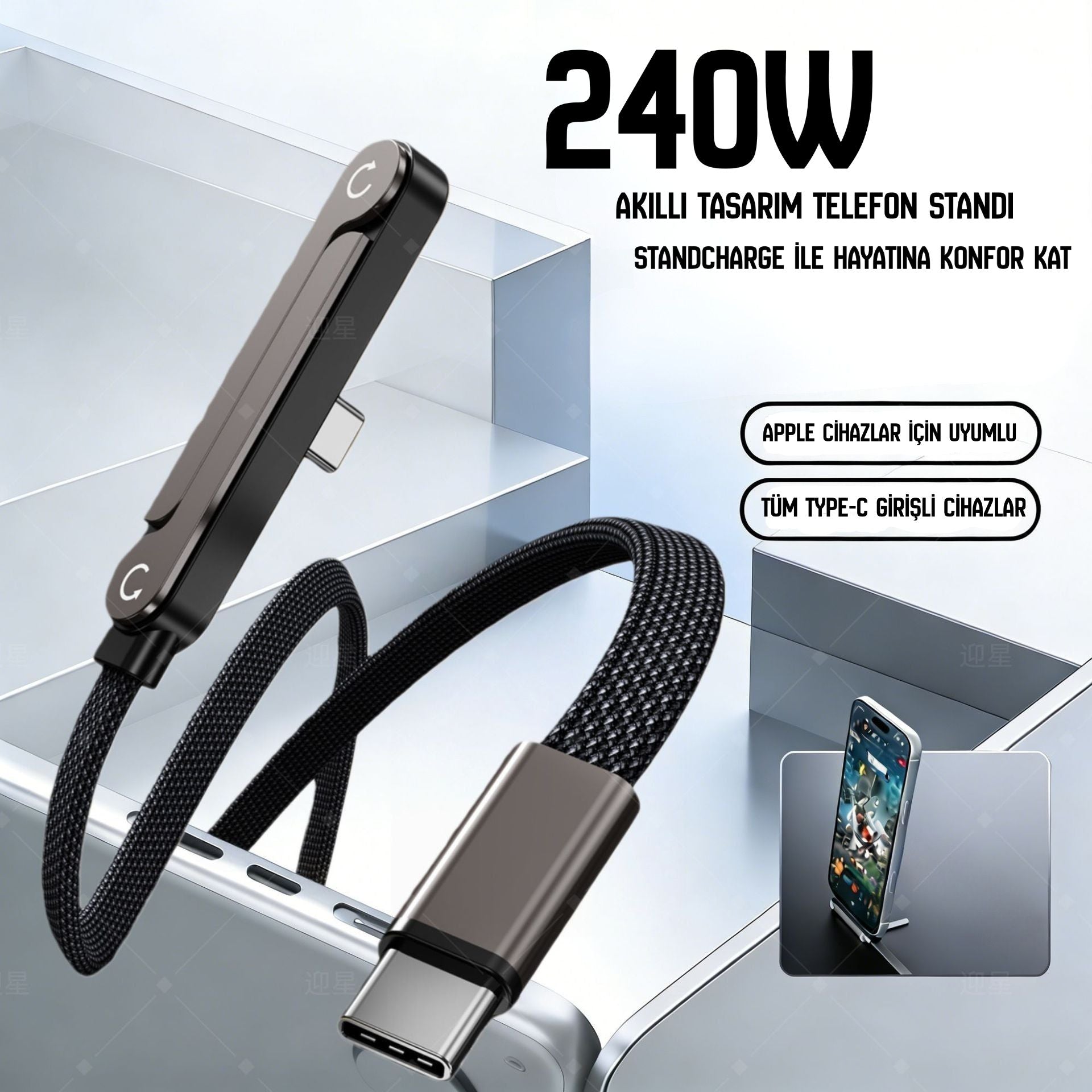 MAVRIN StandCharge 240w Akıllı Şarj Kablosu